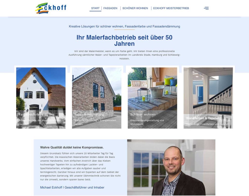 Screenshot Webseite Eckhoff Fassaden