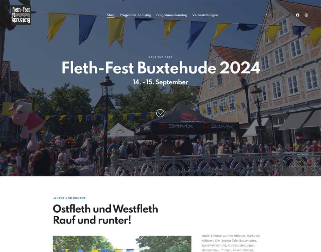 Screenshot Webseite Fleth Fest Buxtehude