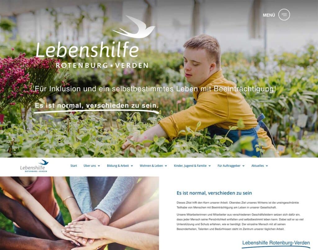 Screenshot Webseite Lebenshilfe Rotenburg